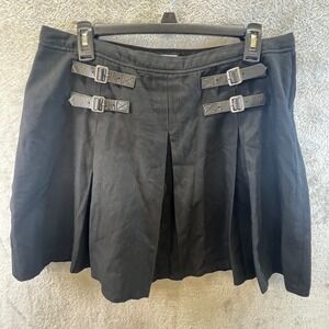 Hot Topic Black Pleated XL Mini Skirt with Buckle Straps Goth Punk Grunge Y2K